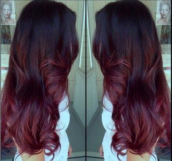 Coloration ombré hair rouge