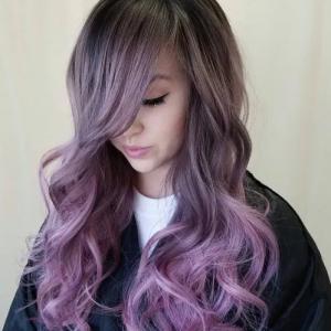 cheveux balayage couleur pastle