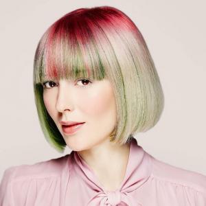 Coiffure couleur pastèque