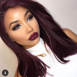 coiffure couleur burgundy rouge