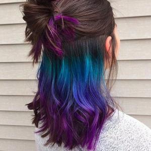 couleur cheveux hidden rainbow