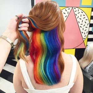 couleur cheveux hidden rainbow