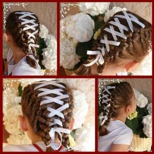 Coiffure tresses avec un tissu