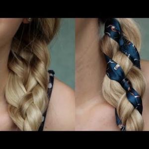 Coiffure tresses avec un tissu