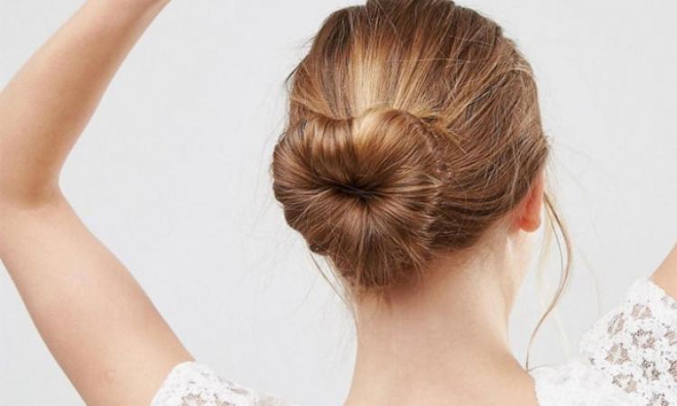 Chignon bun en coeur