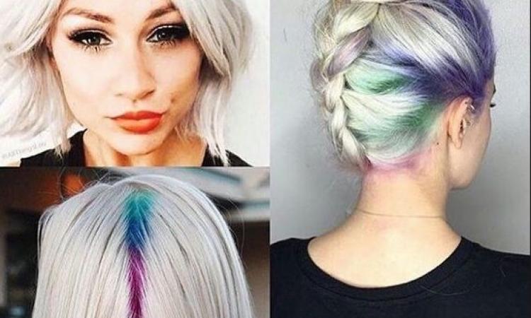 tendance coloration cheveux hidden rainbow roots