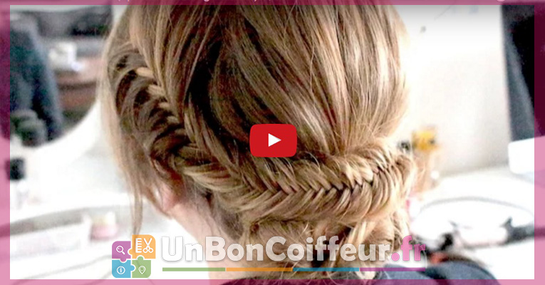 Coiffure idéale pour un mariage : Tresse épi de blé et chignon bas