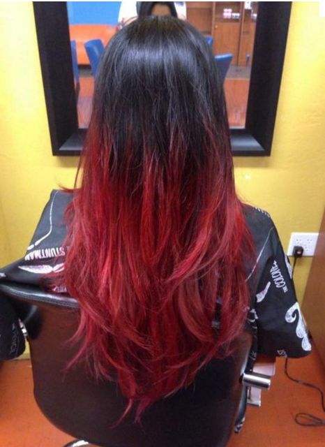 Le ombr  hair rouge  proche du tie  and dye  33 Mod les de 