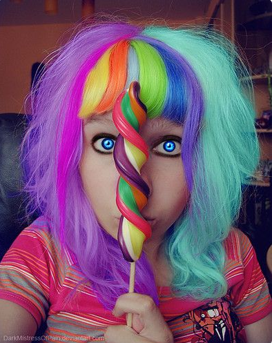 coloration rainbow hair
