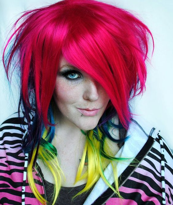 coloration rainbow hair