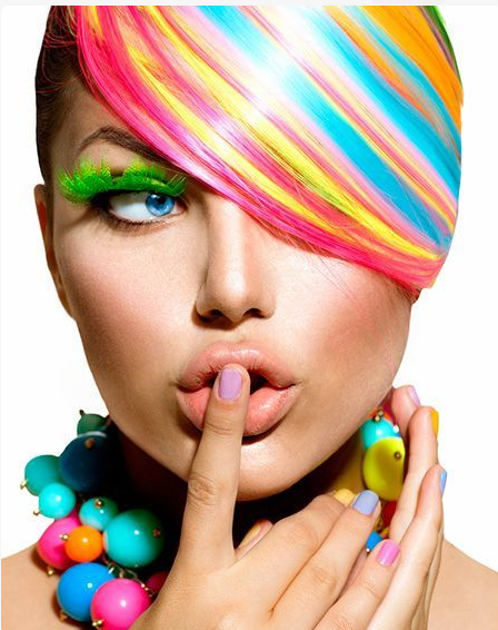 coloration rainbow hair