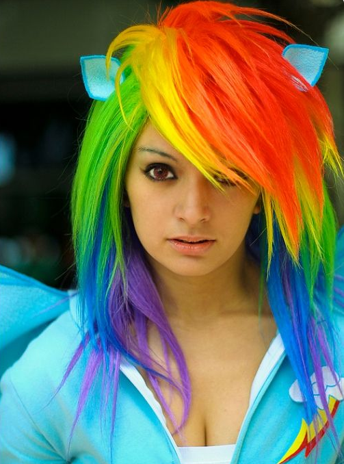 coloration rainbow hair