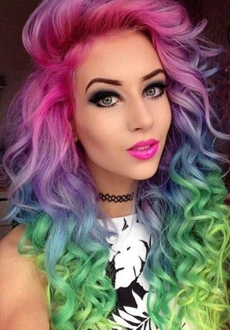 coloration rainbow hair