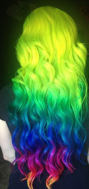 coloration rainbow hair