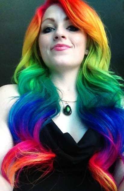 coloration rainbow hair