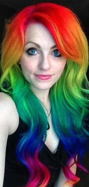 coloration rainbow hair