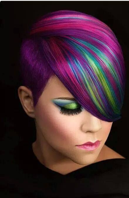 coloration rainbow hair