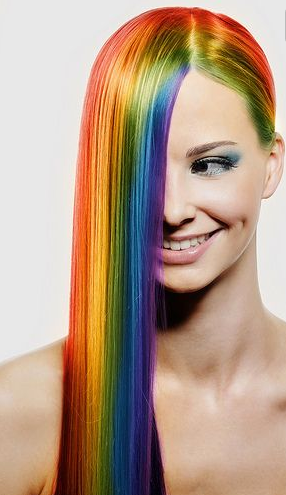 coloration rainbow hair