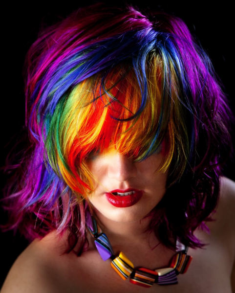 coloration rainbow hair