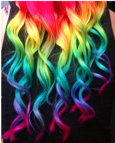 coloration rainbow hair