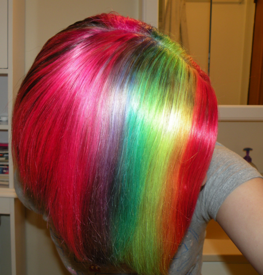 coloration rainbow hair