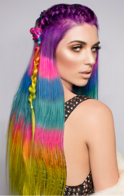 coloration rainbow hair