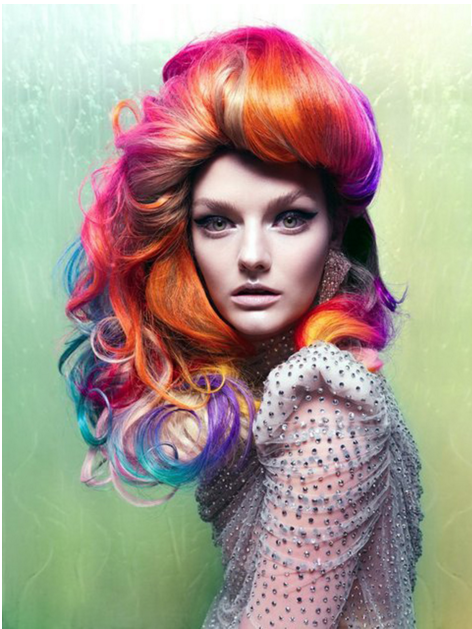 coloration rainbow hair