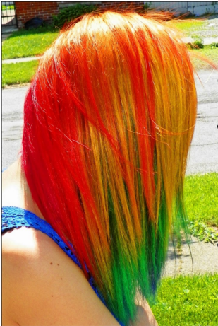 coloration rainbow hair