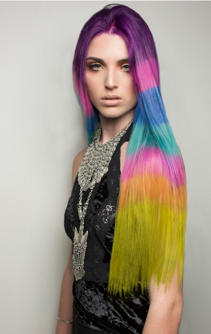 coloration rainbow hair