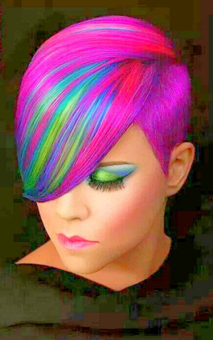 coloration rainbow hair